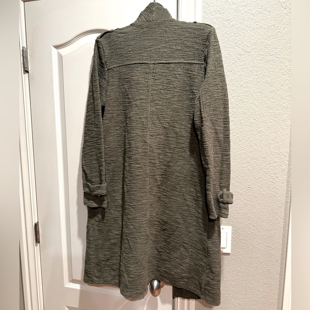 BB Dakota olive green drapey Revolution boucle trench coat - Picture 3 of 4